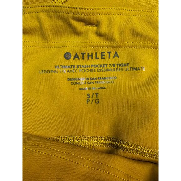 ATHLETA Ultimate Stash Pocket 7/8 High Rise Tight Mustard Yellow, Sz S - Picture 8 of 11